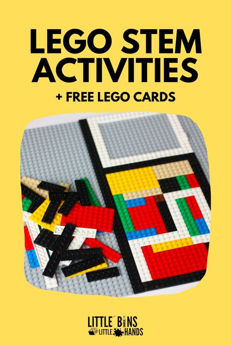 Our LEGO STEM activities are easy to do at home or even at school because we try to use basic bricks or types of bricks you may already have. Our LEGO collection is still growing, so we don’t have everything yet 😉 Stem Activities With Legos, Lego Stem Activities, Lego Stem Challenge, Lego Stem, Steam Activities For Kids, Lego Math, Stem Activities For Kids, Types Of Bricks, School Age Activities