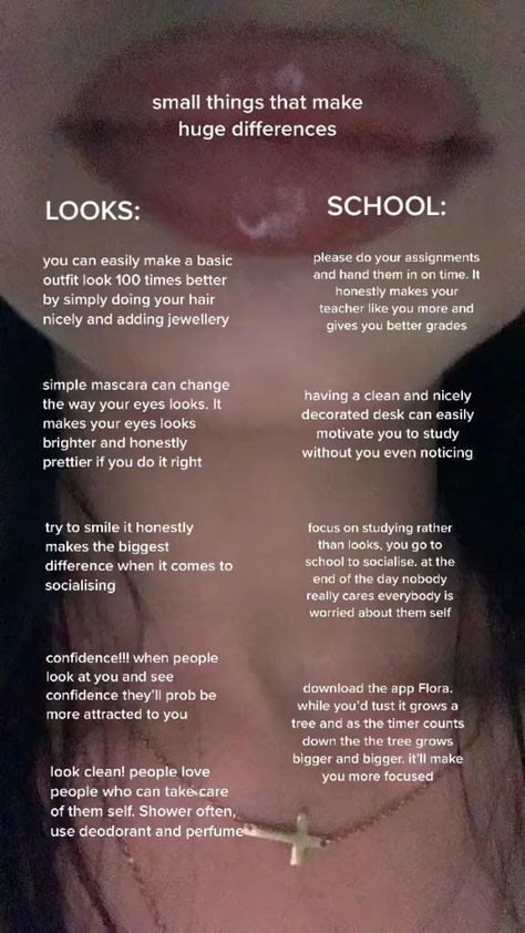 School Routine For Teens, Random Text, Teen Advice, Social Life Hacks, Glow Ups, High School Advice, Beauty Routine Tips, Before School, Hacks For School