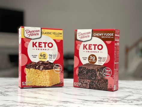 Duncan Hines Keto Cake Mix Recipes, Yellow Cake Mix Recipes, Dolce Poche Calorie, Brownie Mix Recipes, Galletas Keto, Cake Mix Brownies, Cake Mix Muffins, Keto Cupcakes, Cake Brownie