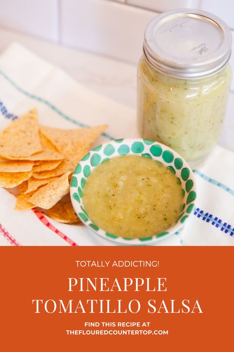 Yellow Tomatillo Recipes, Tomatillo Canning Recipes, Canned Tomatillo Salsa Verde, Pineapple Tomatillo, Tomatillo Recipes, Canning Salsa, Roasted Pineapple, Salsa Recipes, Tomatillo Salsa