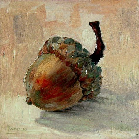 norine kevolic Holiday Paintings, Acorn Painting, Afrique Art, Watercolor Ideas, Pumpkin Painting, Nice Art, Artistic Images, Autumn Painting, Still Life Art