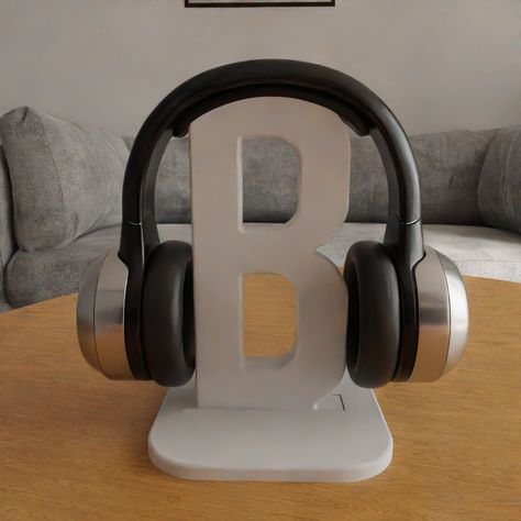 headphone holder stand letter B 3D print CNC Headphone Stand 3d Printed, Headphone Stand, Headphone Holder, Headphone Stands, Letter K, Letter G, Letter R, Letter B, 3d Print