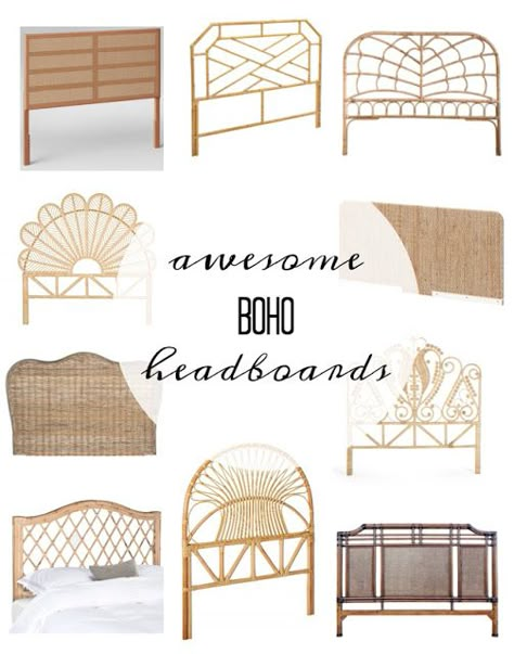 Boho Headboards, Bamboo Headboard, Boho Headboard, Rattan Headboard, Caned Headboard, Diy Headboard, Boho Bedroom Decor, Bed Frames, Rattan Furniture