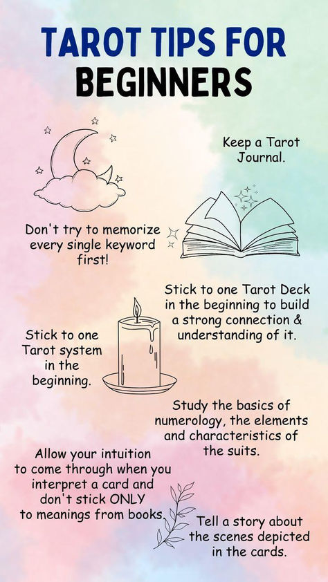 So, you want to learn how to read tarot? Here are some tarot tips to help all tarot beginners read tarot with confidence. Make time each day to do a short tarot reading for yourself. You’ll learn more about the tarot and about yourself. Treat the cards with respect and give yourself enough time and space to truly accept the wisdom they have to offer you. Tarot Card Readings For Beginners, Tarot Card Symbols And Meanings, Learning Tarot Cards Tips, Tarot Card Reading For Beginners, Tarot Reading Tips, Tarot Card Of The Day, How To Read Tarot Cards For Beginners, Tarot Beginners, Tarot Tutorial