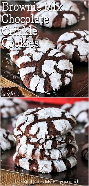 Crinkle Cookies Recipe Cake Mixes, Chocolate Crinkles Recipe, Chocolate Crinkle Cookies Recipe, Brownie Mix Recipes, Brownie Mix Cookies, Cake Box Cookies, Crinkle Cookies Recipe, Mix Chocolate, Chocolate Crinkle