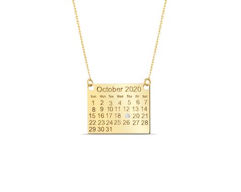 Diy Laptop Bag, Calendar Necklace, Birthday Necklace, Birthday Calendar, Fabulous Birthday, Gifts For Fiance, Wedding Date, Personalized Birthday Gifts, Custom Necklace