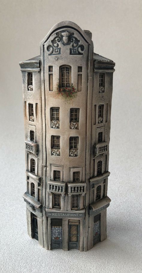 Clay Architecture, Ceramic Architecture, Art Alevel, Diy Plaster, Pottery Houses, Clay Houses, Ceramic Wall Art, Hand Built Pottery, Cardboard Art