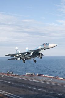 Russian Aircraft Carrier Admiral Kuznetsov with Its Su-33 Flanker-D | Global Military Review Jet Flying, Russian Fighter Jets, Russian Aircraft, Jet Fly, Russian Plane, Russian Fighter, Naval Aviation, Russian Air Force, Air Force Aircraft