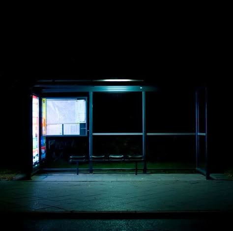 Paranormal Aesthetic, Cube World, Photography Cinematic, Neon Noir, Bus Stops, Photography Night, Picture Writing Prompts, American Gothic, Liminal Space