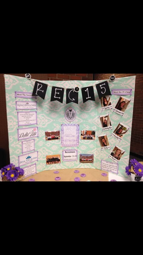 Panhellenic Recruitment trifold board. Recruitment table. Go Greek. Take an adventure. Poster Presentation Ideas College, Poster Board Ideas Creative, Trifold Poster Board Ideas, Trifold Ideas, Tri Fold Poster Board, Trifold Board, Tri Fold Poster, Science Fair Board, Panhellenic Recruitment