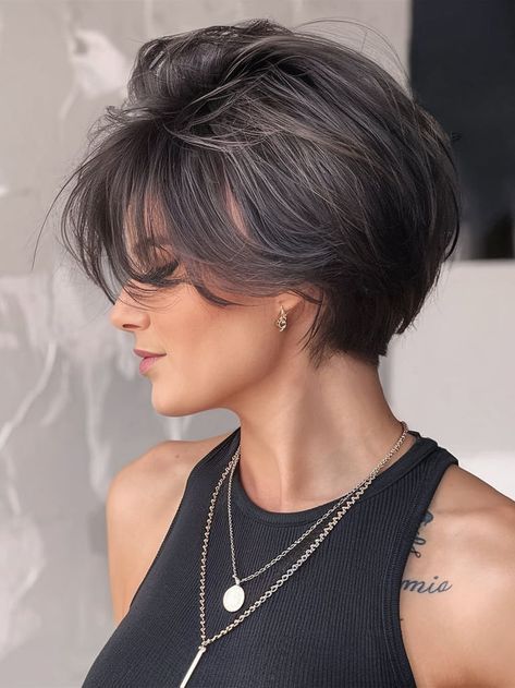 Voluminous Pixie, Feathered Layers, Textured Pixie, Makeup Tricks, Great Ideas, Hair And Makeup, Natural Texture, Pixie Cut, Fine Hair