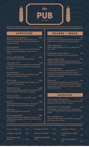 Pub Food Menu Templates - MustHaveMenus Restaurant Menus Design, Pub Food Ideas Bar Restaurant, Pub Food Menu Ideas, Bar Food Menu Design, Wine Bar Food Menu Ideas, Pub Menu Design, Bar Menu Design, Pub Food Menu Design, Gastro Pub Menu Design