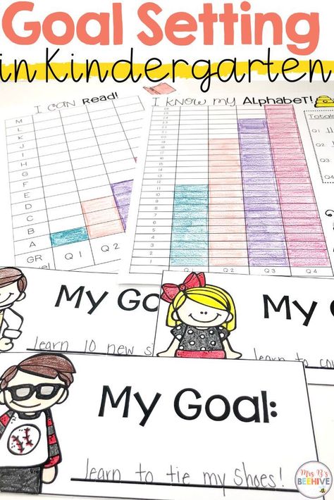 Set individual goals with your students and help them observe the progress they make throughout the school year. This tool also work great for parent conferences! #datatracking #kindergarten #growthmindset Kindergarten Goals, Parent Conferences, Data Folders, Kindergarten Organization, Kindergarten Assessment, Goal Setting For Students, Kindergarten Special Education, Data Binders, Data Notebooks