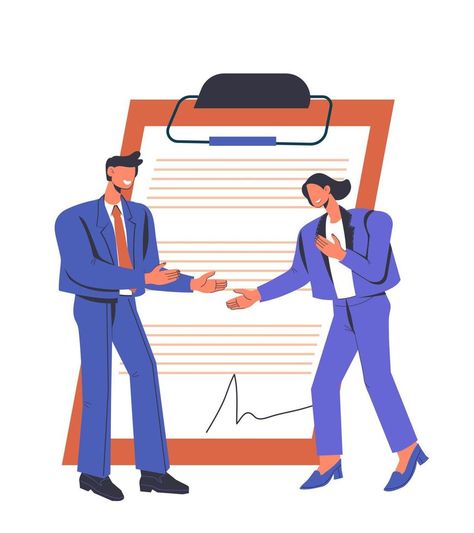 Business negotiation and contract signing concept with tiny business people in front of contract page. Business people sign paper, formal partnership agreement, flat vector illustration isolated. Negotiation Illustration, Contract Illustration, Business Negotiation, Finance Illustration, The Art Of Negotiation, Contract Signing, Business Contract, Partnership Agreement, Body Facts