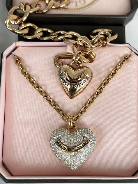 NWT Juicy Couture Pave PUFFED HEART Long Necklace Juicy Couture Necklace Heart, Juicy Couture Necklace, Couture Necklace, Pendant Necklace Vintage, Juicy Couture Shoes, Juicy Couture Jewelry, Heart Locket Necklace, Jewelry Accessories Ideas, Puffed Heart