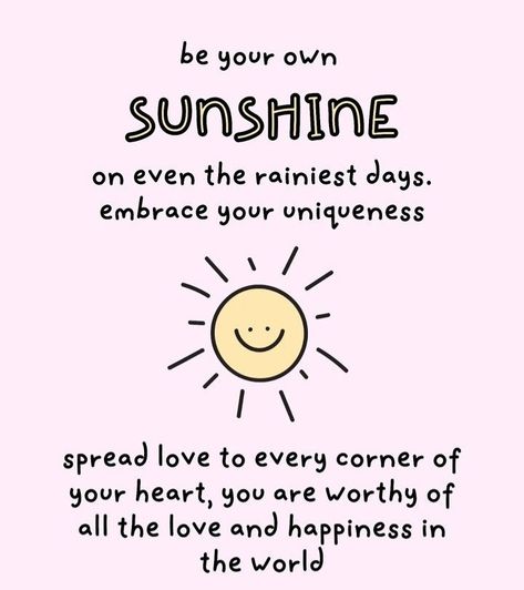 Always be your own sunshine and embrace your uniqueness! Happy Sunday! 🌻🌞🥰😘😎✌️#positivevibes #love&light #livefreely #shinebright #joyful #happiness #knowyourworth #beunique #bedifferent #affirmation Make Your Own Sunshine Quotes, Surround Yourself With People Who Feel Like Sunshine, Human Sunshine Quotes, Always Bring Your Own Sunshine, Be Your Own Sunshine, Singapore National Day, When You Can’t Find The Sunshine Be The Sunshine, Be The Sunshine, Joyous Celebration