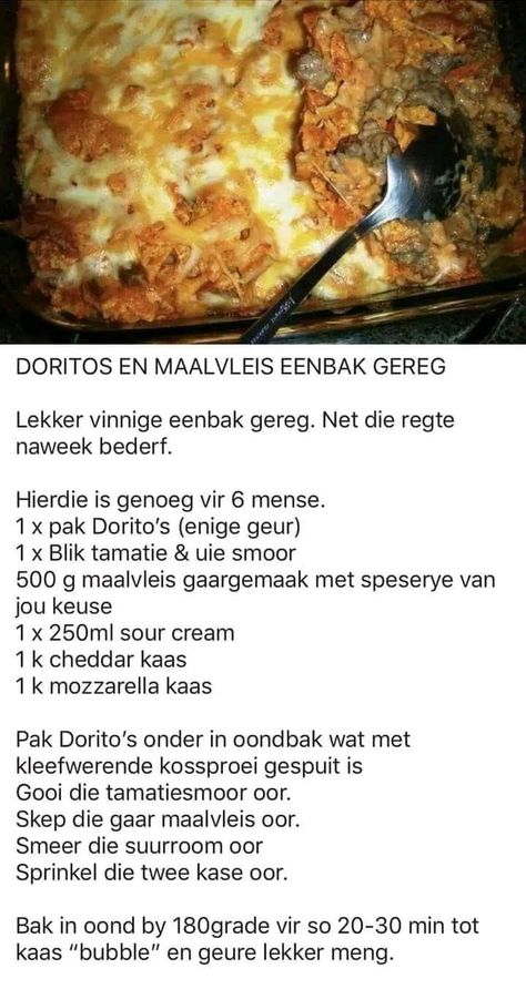 Eenskottel Geregte, Maalvleis Geregte, Vleis Geregte, Doritos Recipes, Mince Dishes, Easy Tart Recipes, Minced Beef Recipes, Quiche Recipes Easy, Mince Recipes