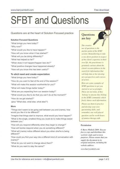 Counselling Tools, Therapy Questions, Workplace Training, Solution Focused Therapy, Counseling Techniques, Mental Health Activities, Clinical Social Work, Individual Therapy, Mental Health Therapy