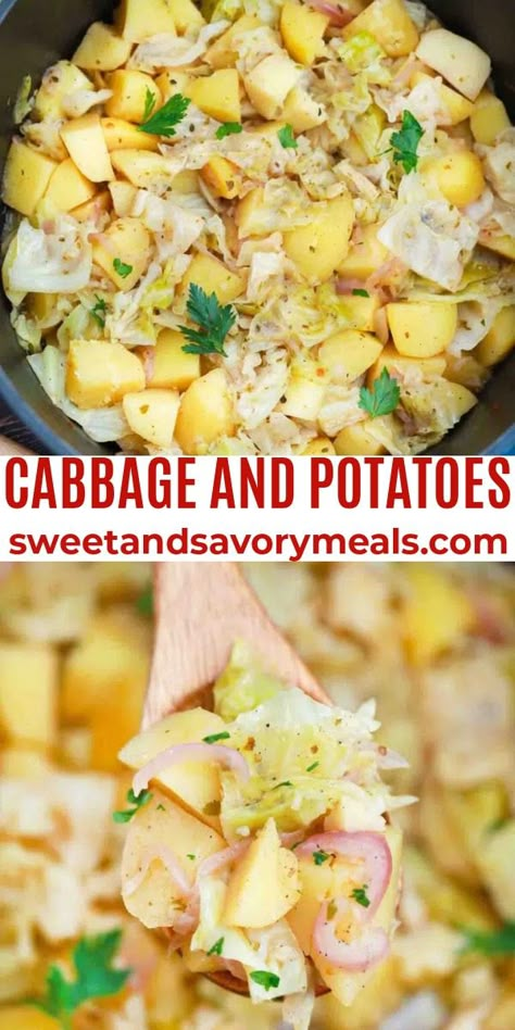 Sauteed Cabbage And Potatoes, Smothered Cabbage And Potatoes, Slow Cooker Cabbage And Potatoes, Cabbage And Potatoes Instant Pot, Crockpot Cabbage And Potatoes, Cabbage And Potato Casserole, Cabbage And Sweet Potato Recipes, Potato Cabbage Recipes, Potatoes And Cabbage Recipes