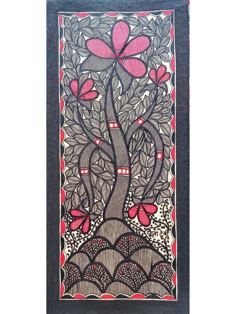 Madhubani Flowers, Mithila Art, Madhubani Art, Madhubani Painting, Pen Nib, Natural Dyes, Traditional Art, Art Works, Nepal