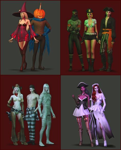 HALLOWEEN SET | plazasims on Patreon Sims Halloween Costume, Sims Costume, Sims 4 Halloween Cc, Sims Halloween, Sims 4 Halloween, Around The Sims 4, Los Sims 4 Mods, Sims Pets, Simulator Games