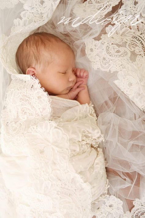 Newborn Photo Shoot With Wedding Dress, Newborn Pics With Wedding Veil, Newborn With Wedding Veil, Newborn Pics With Wedding Dress, Newborn Photos With Veil, Newborn Pictures With Wedding Dress, Newborn Veil Pictures, Wedding Veil Maternity Photo, Newborn Photo With Wedding Veil