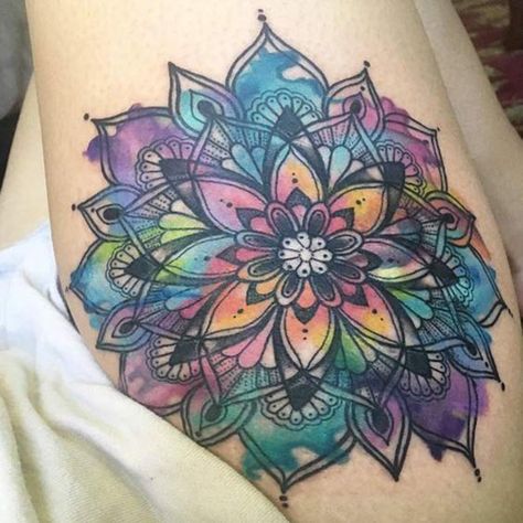 Fatima Tattoo, Mandala Arm Tattoo, Mandala Tattoo Meaning, Tato Mandala, Dotwork Tattoo Mandala, Watercolor Mandala, Geniale Tattoos, Mandala Tattoo Design, Hand Tattoo