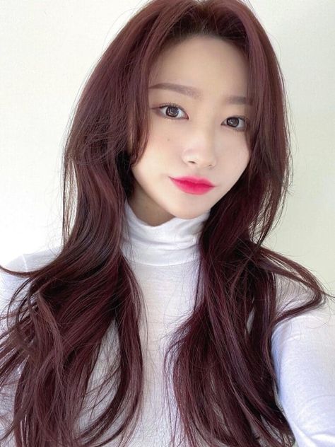 Plum brown hair color Korean Hair Dye Ideas, Plum Brown Hair Color, Korean Hair Color Ideas, Hair Dye Ideas Blonde, Korean Hair Dye, Plum Brown Hair, Beige Hair Color, Midnight Blue Hair, Lavender Hair Colors