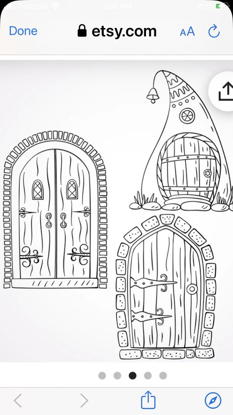 Door Doodle, Magical Door Drawing, Fairy Door Tattoo, Fairy Door Drawing, Fairy Door Drawing Simple, Christmas Fairy Door, Fairy Door Painting Ideas, Fairy Door Illustration, Fairy Templates