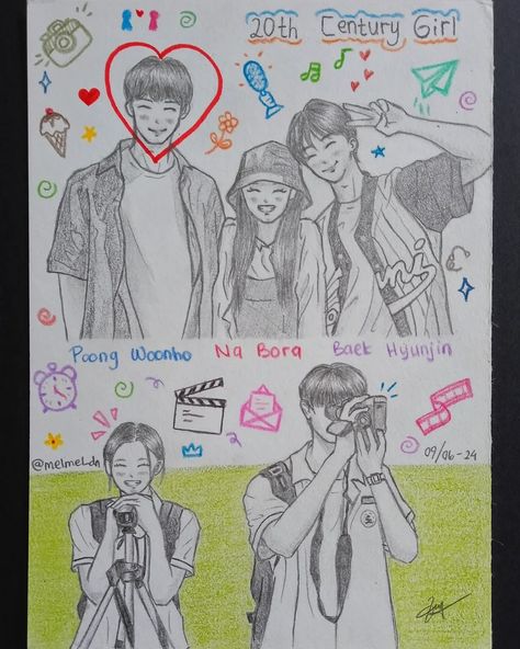 Kdrama Sketch Pencil, The Notebook Drawing, Korea Art Draw, Kdrama Drawing Pencil, Kdrama Doodle, Movie Drawings Easy, Sketches With Quotes, K Drama Drawing, Kdrama Sketches