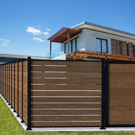 Aluminum Privacy Fence, Privacy Fence Gate, Backyard Fencing, Fencing Options, Taylor Wedding, Gate Kit, House Fence Design, Aluminium Gates, Fencing & Gates