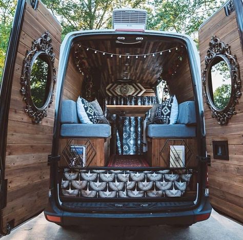 van lifestyle on Instagram: “At first glance, one would think they're identical mirrors from a Gothic themed film, or even a children's cartoon like the Snow White. But…” Van Pictures, Portable Homes, Van Layout, Converted Van, Adventure Vehicle, Kombi Home, Van Ideas, Van Conversions, Ventilation Fans