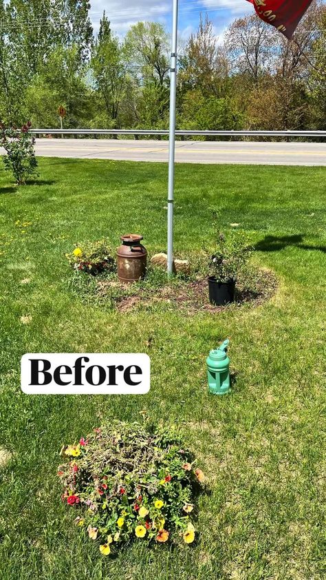 Landscaping flag pole ideas 💡 in 2022 | Garden projects, Small front yard, Landscape Flag Pole Flower Bed Ideas, Flag Pole Landscaping Front Yards, Flag Pole Ideas, Flag Pole Landscaping, Flagpole Landscaping Ideas, Flag Poles, Garden Poles, Small Front Yard, Landscaping Front Yard