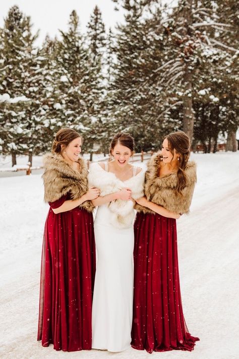 Christmas Wedding Dress, Woodsy Cabin, Christmas Wedding Dresses, February Day, June Photography, Winter Wedding Bridesmaids, Christmas Bride, Cabin Vibes, Snow Showers