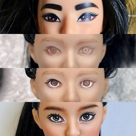 Ooak Barbie Dolls, Barbie Ooak Doll, Barbie Reroot, Barbie Repaint, Ooak Barbie Repaint, Barbie Face Repaint, Repaint Doll Face, Repainting Barbie Faces, Doll Repaint Tutorial