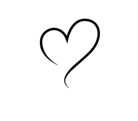 Small Heart Stencil, Heart Line Tattoo Design, Heart Stencil Tattoo, Heart Line Art Simple, Love Tattoo Stencil, Solid Heart Tattoo, Heart Symbol Tattoo, Heart Outline Drawing, Half Heart Tattoo