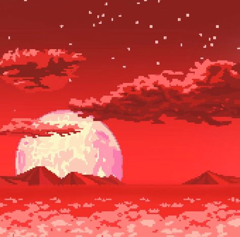 Red Lofi Aesthetic, Red Pixel Art, Sage Aesthetic, Aesthetic Notion, Pixel Art Background, Pixel Animation, Red Water, Phone Aesthetic, Red Icons:)