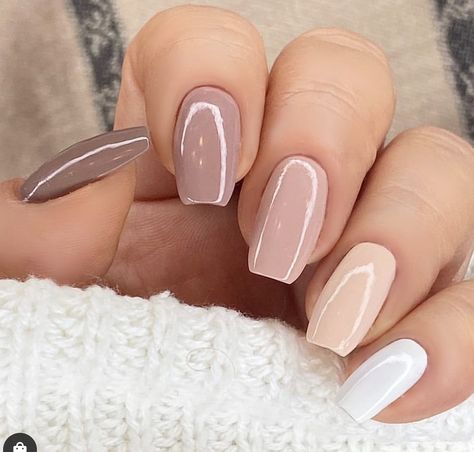 Multicolored Nails, Simple Acrylic Nails, Fall Acrylic Nails, Cute Gel Nails, Short Acrylic Nails Designs, Neutral Nails, Dipped Nails, Dream Nails, Pretty Acrylic Nails