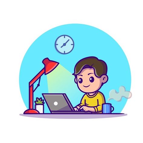 Cute boy study with laptop cartoon icon ... | Free Vector #Freepik #freevector #coffee #computer #man #cartoon Study With Laptop, Laptop Cartoon, Coffee Cartoon, Sublimacion Ideas, Elephant Balloon, Vector Icons Illustration, Animal Icon, Book Icons, Technology Icon