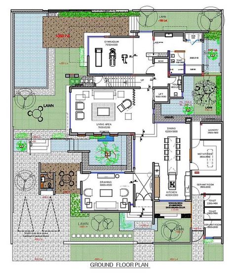 Contemporary three level home on Amwaj Island, Bahrain Plan Layout, Courtyard House Plans, Hotel Plan, Architectural Floor Plans, Villa Plan, Home Design Floor Plans, Beautiful House Plans, Contemporary House Plans, Luxury House Plans