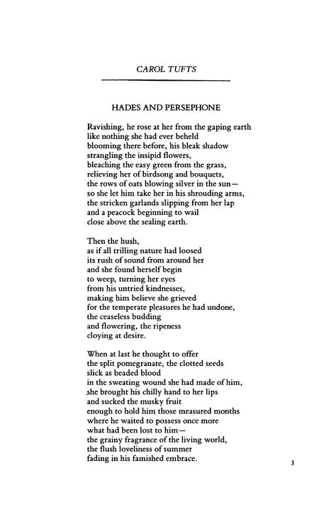 Hades and Persephone by Carol Tufts | Poetry Magazine Hades And Persephone Pomegranate, Hades Poem, Hades And Persephone Aesthetic, Hades And Persephone Story, Story Of Persephone, Greek Mythology Quotes, Mythology Poetry, Persephone Hades, Persephone And Hades