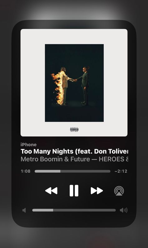 Metro Boomin And Don Toliver, Too Many Nights, Iphone Music Player, Spotify Screenshot, Don Toliver, Spotify Songs, Walpapers Cute, R&b Albums, Iphone Music