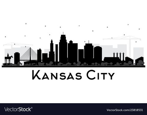 Kansas City Skyline Silhouette, Kansas City Skyline Tattoo, Black Buildings, Kc Skyline, Frat Formal, Skyline Image, Skyline Tattoo, Skyline Drawing, Kansas City Skyline