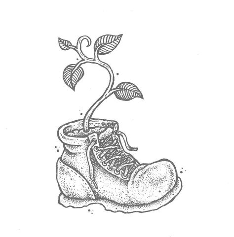 late night doodle: pflanze. #walle #plant #pflanze #illustration #dotwork #cute #boot #fame #inktober Walle Plant, Wall E Drawing, Wall-e Plant, Boot Drawing, Oregon Tattoo, Jack Tattoo, Body Tattoo Design, Plant Tattoo, Cute Little Tattoos