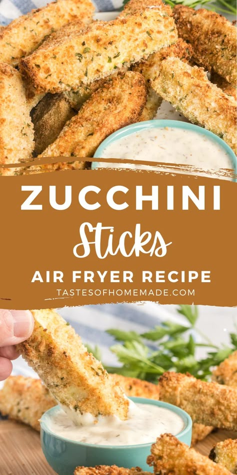 These zucchini sticks are a great option for your next appetizer platter.   Coated in seasoned breadcrumbs and air fried, they are crunchy on the outside and soft on the inside.  Serve with your favourite dip and enjoy. Dip For Fried Zucchini, Air Fried Zucchini Sticks, Deep Fried Zucchini Sticks, Zucchini Sticks Air Fryer, Shredded Zucchini Recipes, Zucchini Sticks Recipes, Fried Zucchini Sticks, Air Fryer Philips, Deep Fried Zucchini