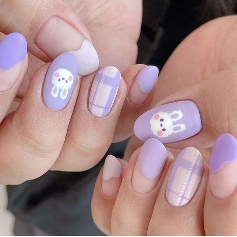 Kids Nail Designs, Nail Art For Kids, Fake Nails Designs, Lilac Nails, Cute Short Nails, Cute Simple Nails, Cute Nail Art Designs, Summery Nails, Animal Nails