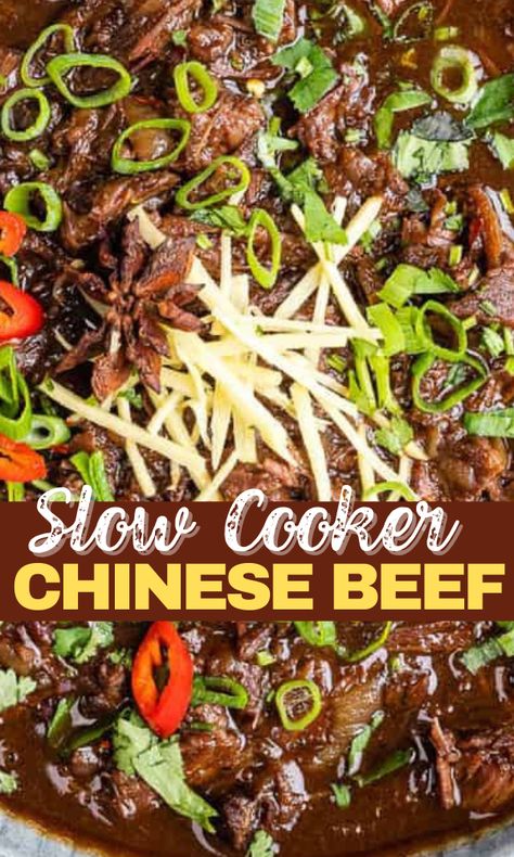 Chinese Slow Cooker Recipes, Braised Beef Slow Cooker, Beef Shin Recipes, Slow Cooker Round Roast, Chinese Braised Beef, Chinese Beef Stew, Slow Cooker Chinese, Beef Casserole Slow Cooker, Diced Beef Recipes