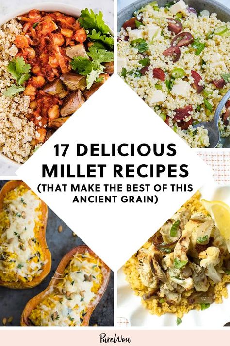 17 Delicious Millet Recipes That Make the Best of This Ancient Grain Healthy Grains Recipes, Ancient Grains Recipes, Millet Recipes, Grain Bowls, Healthy Grains, Ancient Grains, Stuffing Recipes, Grain Foods, Recipes Vegetarian