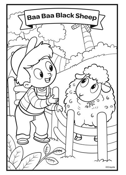 Nursery Rhymes, Baa Baa Black Sheep | crayola.com Nursery Rhymes Worksheets Preschool, Baa Baa Black Sheep Craft, Black Sheep Drawing, Baa Baa Black Sheep Activities Preschool, Baa Baa Black Sheep Activities, Nursery Rhymes Coloring Pages, Baba Black Sheep Poem, Baa Baa Black Sheep Crafts, Sheep Printable