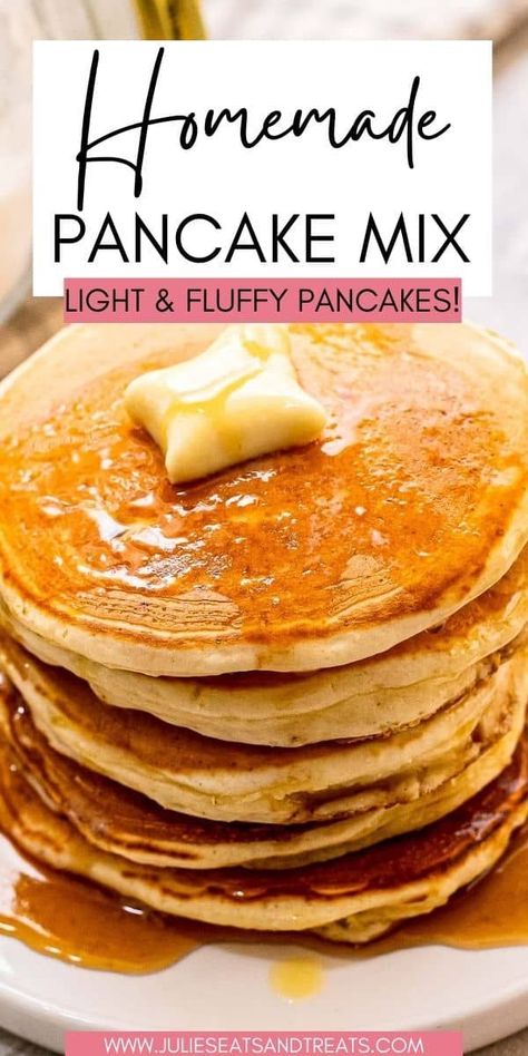 Weekend Breakfast Ideas, Homemade Pancake Mix Easy, Light Fluffy Pancakes, Homemade Pancake Mix Recipe, Fluffy Homemade Pancakes, Easy Pancake Mix, Homemade Pancakes Fluffy, Pancake Mix Recipe, Homemade Pancake Mix